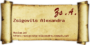 Zsigovits Alexandra névjegykártya